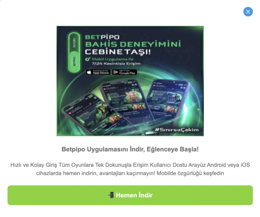 Betpipo casino ve slot bölümü